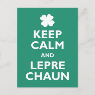 Carte Postale Restez calme et Leprechaun