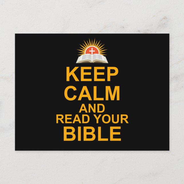 Carte Postale Restez Calme Et Lisez Votre Bible (Devant)