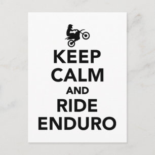 Carte Postale Restez calme et montez en Enduro
