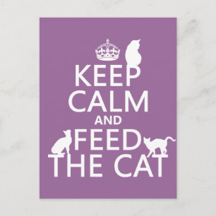Carte Postale Restez calme et nourrissez le chat