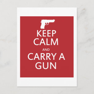 Carte Postale Restez calme et portez un pistolet