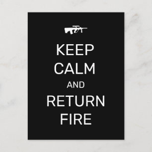 Carte Postale Restez calme et retournez en feu