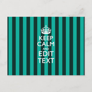 Carte Postale Restez calme sur les tons turquoise