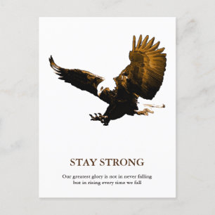 Carte Postale Restez forts Aigle à tête blanche Motivationnel