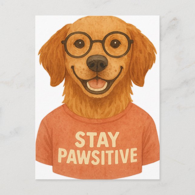 Carte Postale Restez Pawsitive (Devant)
