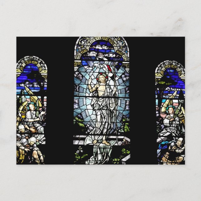 Carte Postale Résurrection de la fenêtre en verre de Jésus (Devant)
