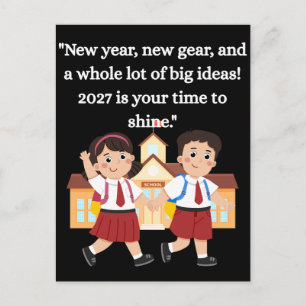 Carte Postale Retour à l'école 2027 Enfants Motivation