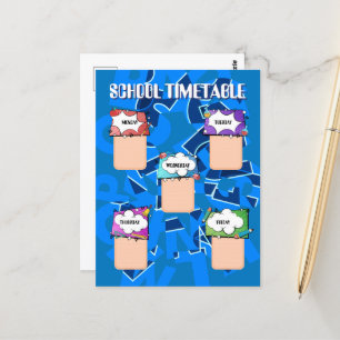 Carte Postale Retour à l'école. CALENDRIER DE L'ÉCOLE