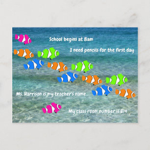 Carte Postale Retour à l'école Clown Fish Welcome