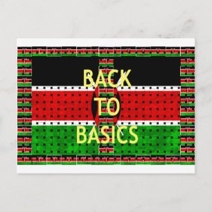 Carte Postale Retour aux bases : Kenya Drapeau Thème de la cultu