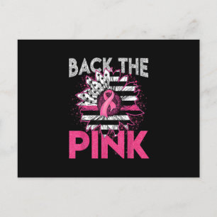 Carte Postale Retour Le Ruban Rose Américain Drapeau Cancer Du S