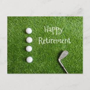 Carte Postale Retraite de golf au golfeur avec balle de golf sur