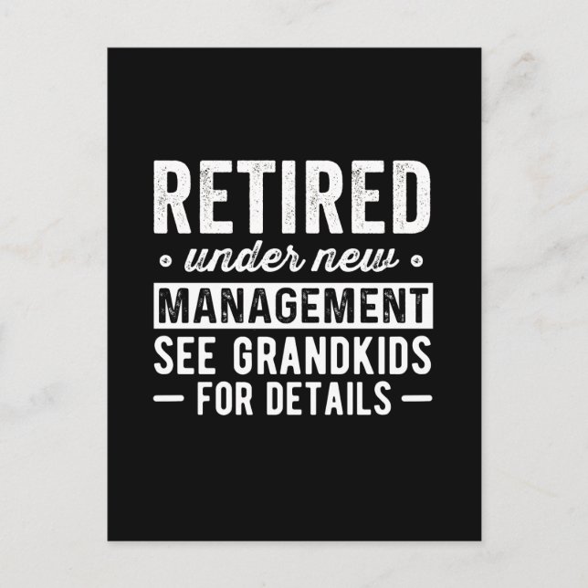 Carte Postale Retraité sous la nouvelle direction voir Grandkids (Devant)