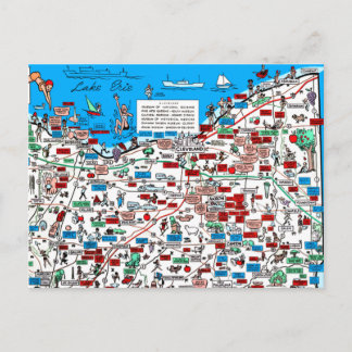 Carte postale Retro 1966 Cleveland, Ohio map