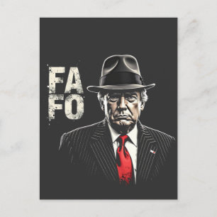 Carte Postale Rétro Américain Donald Trump FAFO Drapeau USA Patr