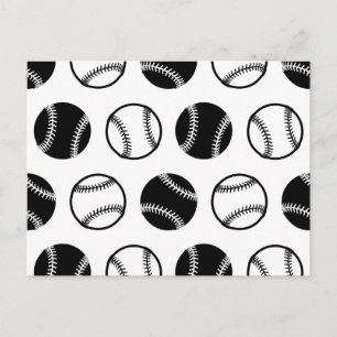 Carte Postale Retro Baseballs Pattern Sports Art CUSTOM BG COLOR