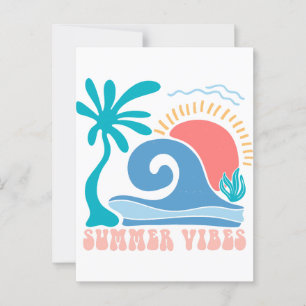 Carte postale Retro Beach Sun - "Summer Vibes"