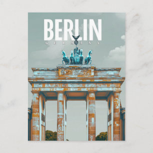 Carte Postale Retro Berlin : Voyage porte de Brandebourg 