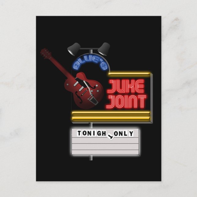 Carte Postale Retro Blues Juke Joint (Devant)