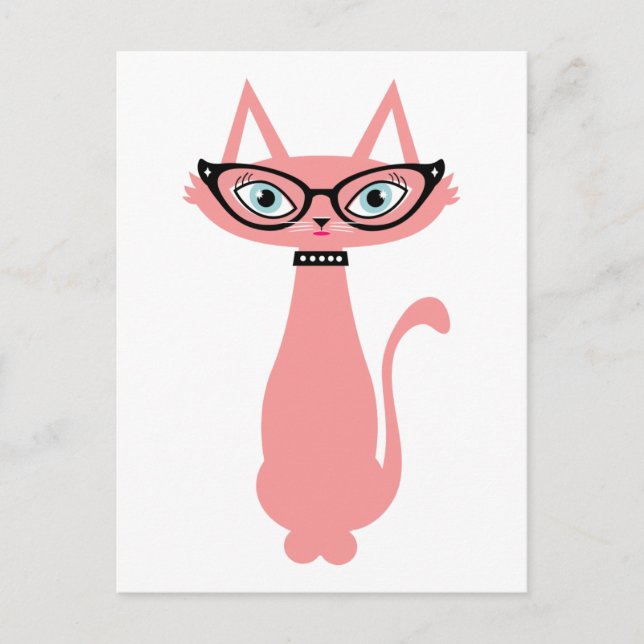 Carte Postale Retro Cat - Cha Cha Cat (Devant)