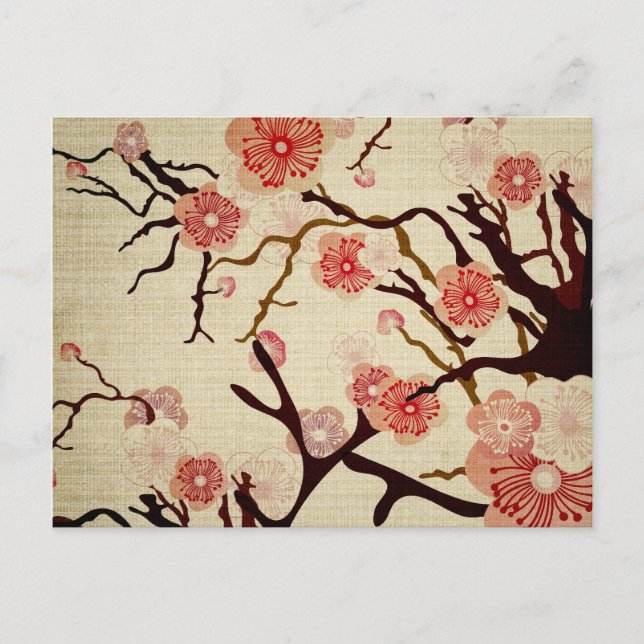 Carte postale Retro Cherry Blossom (Devant)