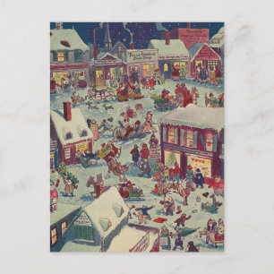 Carte postale Retro Christmas Village Chaos