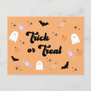 Carte Postale Retro Cute Trick ou Treat Halloween