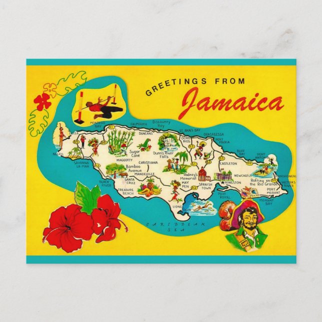 Carte postale rétro de Jamaïque (Devant)