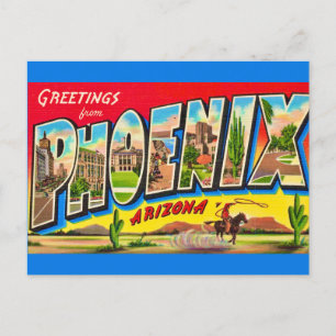 Carte postale rétro de Phoenix Arizona
