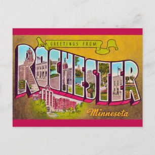 Carte postale rétro de Rochester Minn
