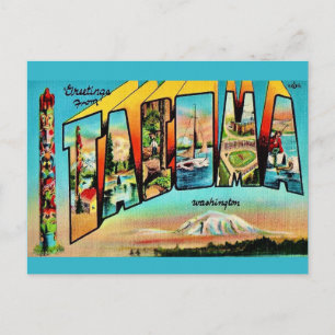 Carte postale rétro de Tacoma WA