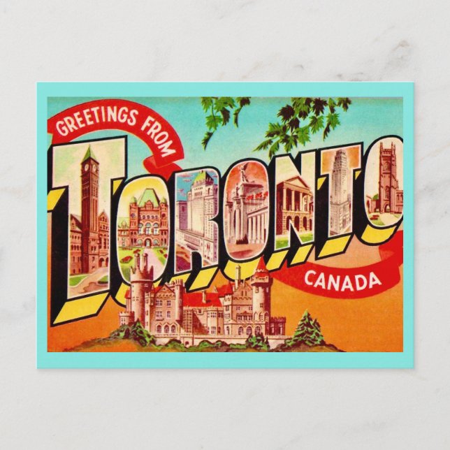 Carte postale rétro de Toronto Canada (Devant)