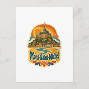 Carte postale rétro de voyage Mont Saint Michel