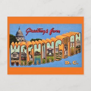 Carte postale rétro de Washington DC