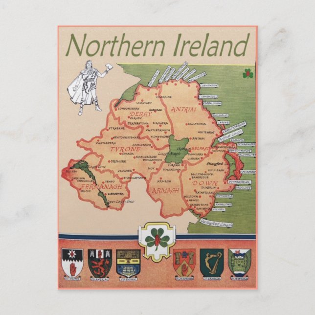 Carte Postale Rétro d'Irlande du Nord (Devant)