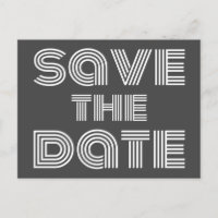 Rétro disco années 70 noir blanc save the date