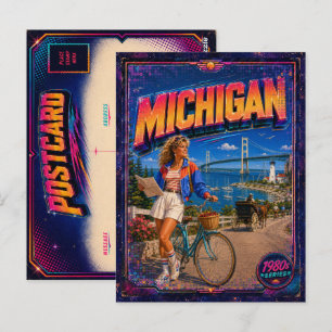 Carte postale rétro du Michigan des années 80