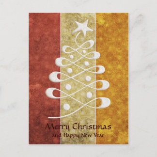 Carte postale Retro Embossée Christmas Tree