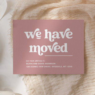 Carte Postale Retro et Boho   Dusty Rose Moving Faire-part