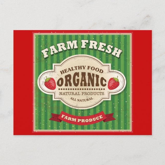 Carte Postale Retro Farm Fresh Poster Design (Devant)