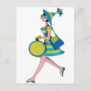 Carte Postale Retro Fashion Woman