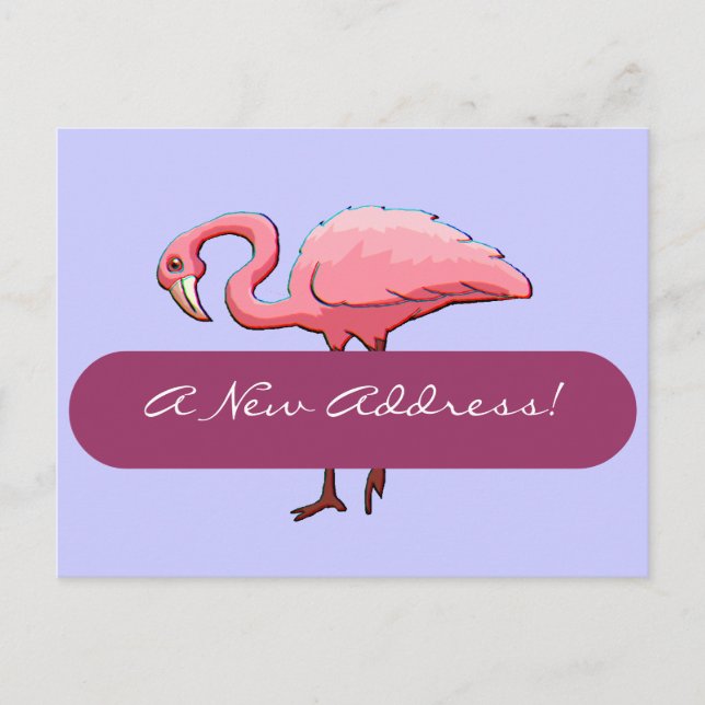 Carte Postale Retro Flamant rose rose Nouvelle adr (Devant)