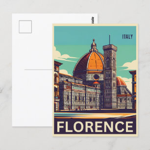 Carte Postale Retro Florence, firenze italie cadeaux de voyage