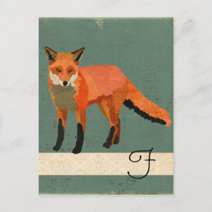 Carte postale Retro Fox Monogramme