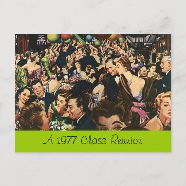 Carte Postale Retro Fun Class Reunion Party Bash C (Devant)