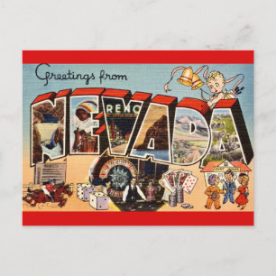 Carte Postale Retro Fun Nevada Salutation