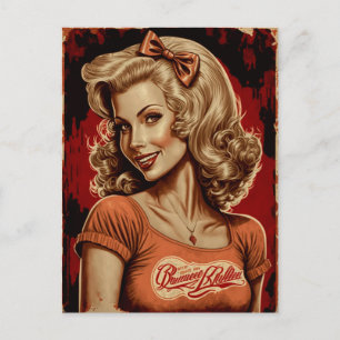 Carte postale Retro Girl Pin-Up - Style Vintage