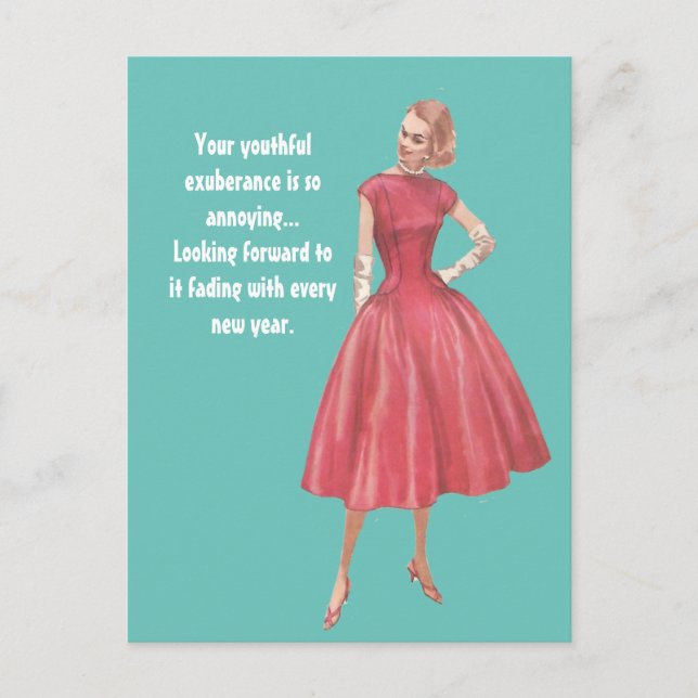 Carte postale Retro Glamor Woman Sarcastique (Devant)