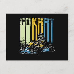 Carte Postale Retro Go Kart