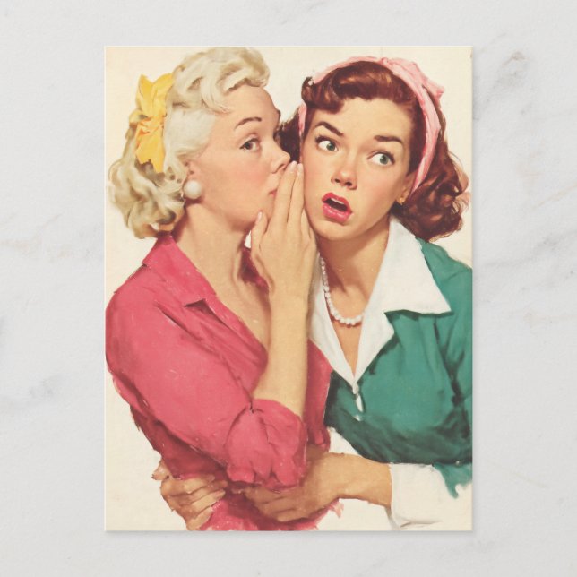 Carte Postale Retro Gossip and Glamour Secrets (Devant)
